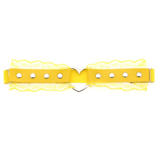 Personalidad y temperamento Sexy Hermoso Punk Encaje Cuero Muslo Anillo Forma de melocotón Forma de amor Elástico Suave Chica Liga Cinturón