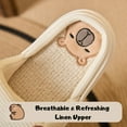 thumbnail image 3 of BERANMEY Capibara Linen Slippers for Women Soft Plush Non-Slip Indoor Womens Slides Slippers Cute Cartoon Animal Fuzzy House Slippers Comfy for Women & Men Warm Couple Design, 3 of 8