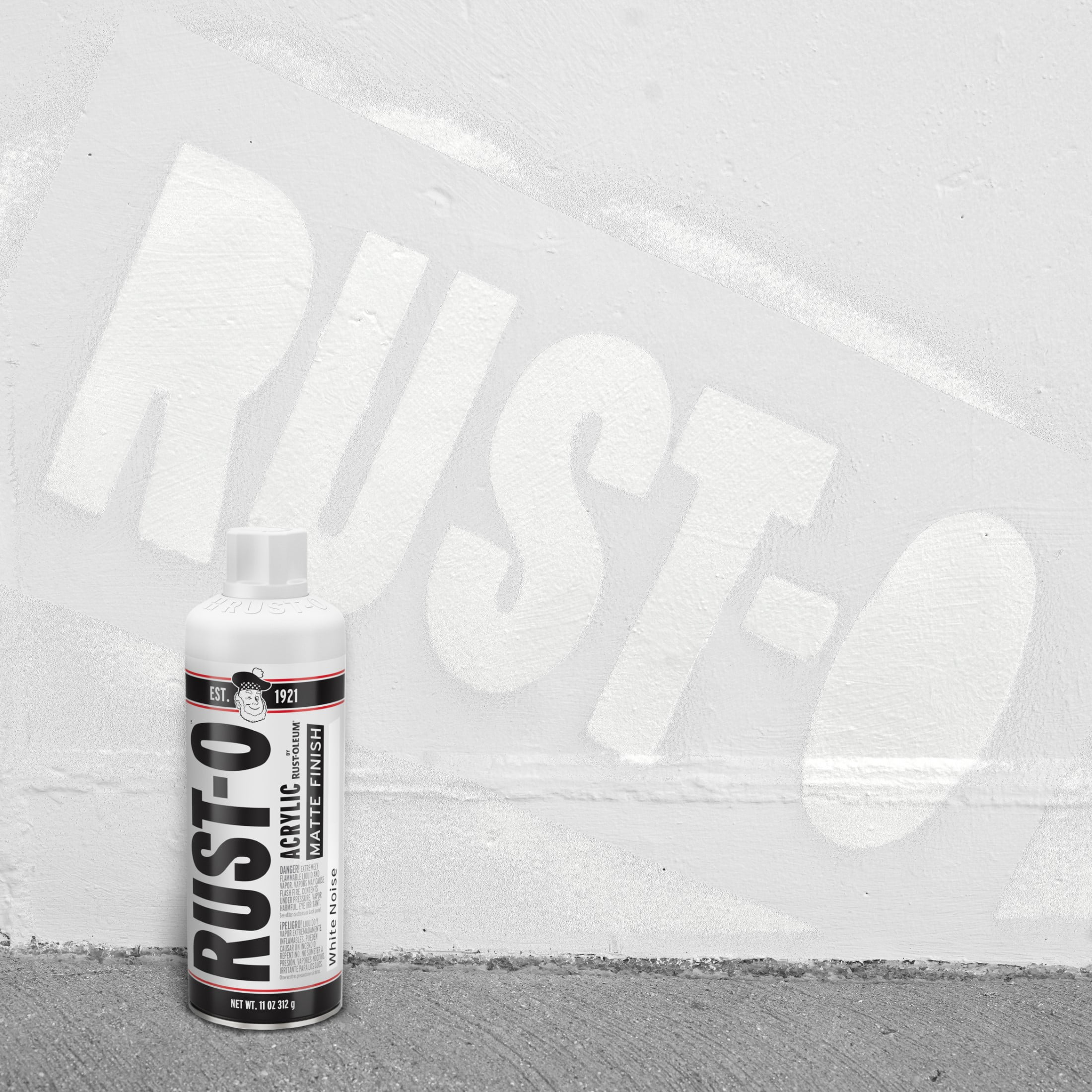 (6 pack) White Noise, Rust-Oleum, Acrylic Matte Spray Paint-392198, 11 oz