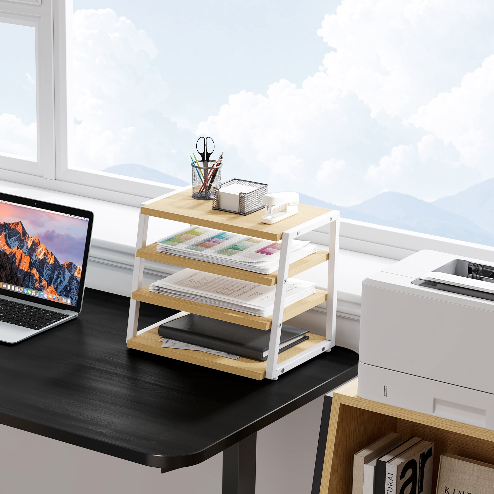 Fenge Desk Organizer, 4 Tier File Organizer for Desk