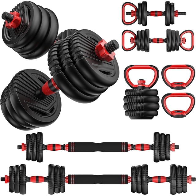 Juego de mancuernas ajustables UNNMIIY, de 2,5 a 50 kg, 4 en 1