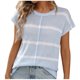 thumbnail image 2 of Fiudx Ofertas Flash Del Día Solo En Línea Blusas Casuales de Moda para Mujer Top con Cuello Redondo y Mangas a Rayas, 2 of 7