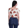 thumbnail image 4 of Moomaya Boat Neck Zipper Top Short Sleeve Viscose Jersey Crop Tops For Women, 4 of 5