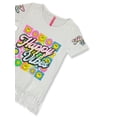thumbnail image 2 of Cute 4 U Girls' 2-Piece Happy Vibes Bike Shorts Set Outfit Color: white Size: 5 - 6, 2 of 3