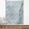 thumbnail image 4 of Ambesonne Rose Fabric by the Yard Upholstery, Retro Drawn Blossoms on Blue, 10 Yards, Pale Blue Grey and White, 4 of 5