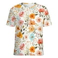 thumbnail image 5 of Floral Colorful Flower Women's T-Shirt Short Sleeve T Shirts Tops Tee Ladies Loose T, 5 of 6