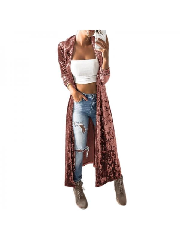 long velvet cardigan