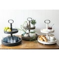 thumbnail image 6 of Creative Co-Op Distressed Cream Wood 2-Tier Tray with Metal Handle, 6 of 11