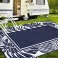thumbnail image 3 of BERTHMEER Outdoor Rugs 6'x9' Plastic Straw,Waterproof Reversible Patio Rugs for Deck,Beach,Picnic,Garden and Balcony,Blue&White, 3 of 5