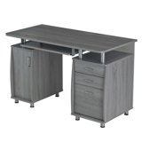 Wheaton 60W Reversible Corner Computer Desk with Storage in Driftwood ...