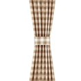 thumbnail image 4 of PowerSellerUSA French Door Curtain, Elegant Buffalo Plaid Curtains for Front Door, Classic Farmhouse Country Decor Plaid Gingham Checkered Design Door Curtains, 54" W x 40" L Single Panel, Beige, 4 of 7