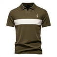 thumbnail image 3 of Men's Short Sleeve Shirt, Button Down Collar with Deer Embroidery, Casual Polyester Top for Summer and Spring Daily Wear, 3 of 6