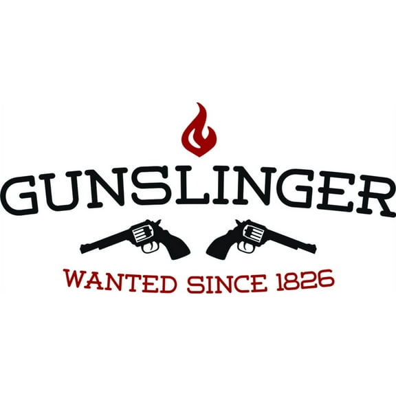 Custom Wall Decal GunSlinger - Boys Bed Room - Sticker - Vinyl Wall : 12 X24"