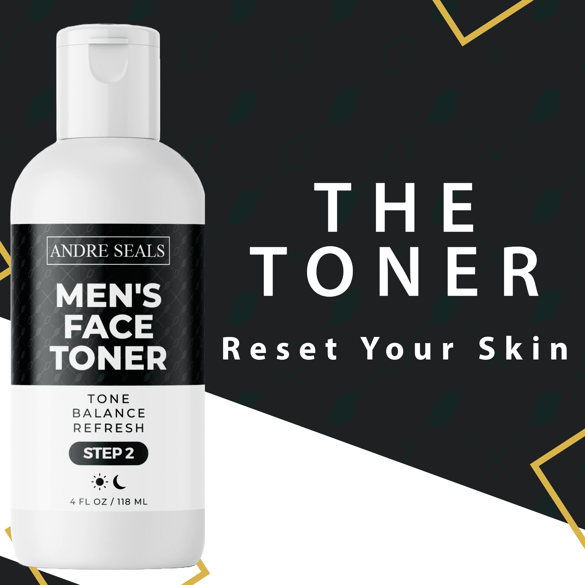 ANDRE SEALS Face Toner with Jojoba Oil, Lavender, and Hyaluronic Acid - Hydrating and Pore Tightening - 4 oz