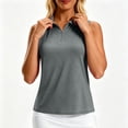 thumbnail image 7 of Sleeveless Golf Tank Tops For Women Quarter Zip Collared Racerback Blouse Summer Casual Workout Athletic Tennis Tee Shirt, 7 of 7