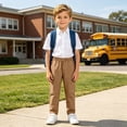 thumbnail image 2 of Gibobby Boys Pants Little Boys Pants Cargo Joggers Pants 2T 3T 4T 5T 6T 7T Toddler Quick Dry Lightweight Hiking Pants Kids Toddler Pull On Pants(4-5 Years,Khaki), 2 of 9