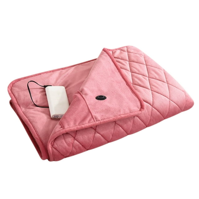 Low Voltage 29x47-Inch USB Heated Throw Blanket Carbon Fiber Warming Lap Mat Portable Travel Office Blanket 5V-12V Quick Heating Pad