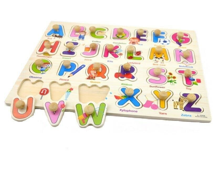 Kids Alphabets ABC Numbers 123 Jigsaw Puzzle Learning Toys Shapes
