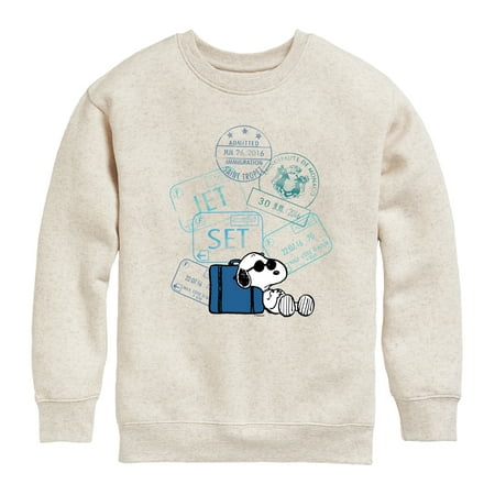 

Peanuts - Summer Edition - Passport Stamps - Toddler & Youth Crewneck Fleece Sweatshirt