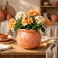 thumbnail image 3 of EFISPSS Hand-Patted Glaze Self Watering Ceramic Planter with Inner Clay Pot, 6 Inch Terracotta Orange African Violet Pots, Indoor Herb & Plant Pot, Home Decor, 3 of 8