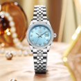 thumbnail image 7 of Women's Crystal Accented with Solid Alloy Steel Band Watch Elegant Dress Quartz Calendar Watches for Women, 7 of 7