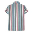 thumbnail image 4 of Njagoc3 Womens Striped Summer Button-Down Shirt with Short Sleeves Lightweight Breathable Cotton Blend for Casual Occasions, 4 of 5