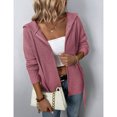 thumbnail image 3 of Chaqueta con capucha de manga larga para mujer Carmine Rose con cremallera, bolsillos con cordón y diseño de color puro, talla L, 3 of 6