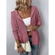 thumbnail image 3 of Chaqueta con capucha de manga larga para mujer Carmine Rose con cremallera, bolsillos con cordón y diseño de color puro, talla XL, 3 of 6