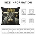 thumbnail image 5 of BCIIG   Highland Cow Pillow Cover for Sofa Couch Chair Southwest Farmhouse Animal Throw Pillow Cover Golden Crown Outdoor Pillow Cover Luxury Black Cushion Cover   22x22in, 5 of 5