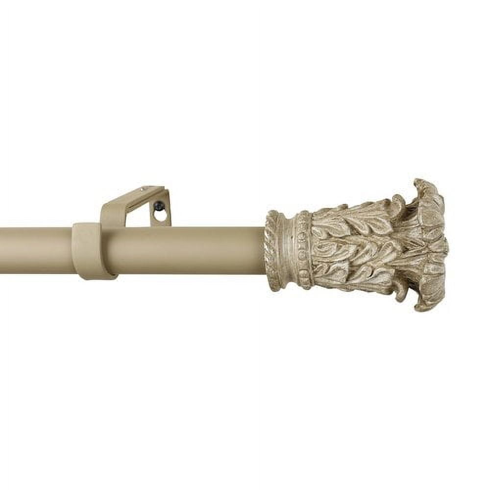 Urbanest Adjustable Single Curtain Rod Set Chilton Finials – 1 - Inch Diameter, With Renaissance Gold Rod, 48–84 Inches
