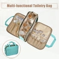 thumbnail image 2 of Unique Bargains Large Toiletry Bag Makeup Bag with Compartments Water-resistant Travel Bag Cosmetic Bag Green, 2 of 7