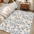 thumbnail image 4 of 3'x5' Rug for Living Room Bedroom, Navy Blue Leaves Washable Area Rugs Non-Slip Carpet Mats, Vintage Summer Botanical Farmhouse Rustic Indoor Low Pile Area Rug Runner for Kitchen, Mudroom, 4 of 8