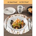 thumbnail image 3 of 15 Inch Round Placemats Set of 6, Orange Brown Eucalyptus Non Slip Heat Insulation PP Table Mats, Watercolor Spring Weeping Botanical Washable Place Mats for Kitchen Dining Party Table Decor, 3 of 7