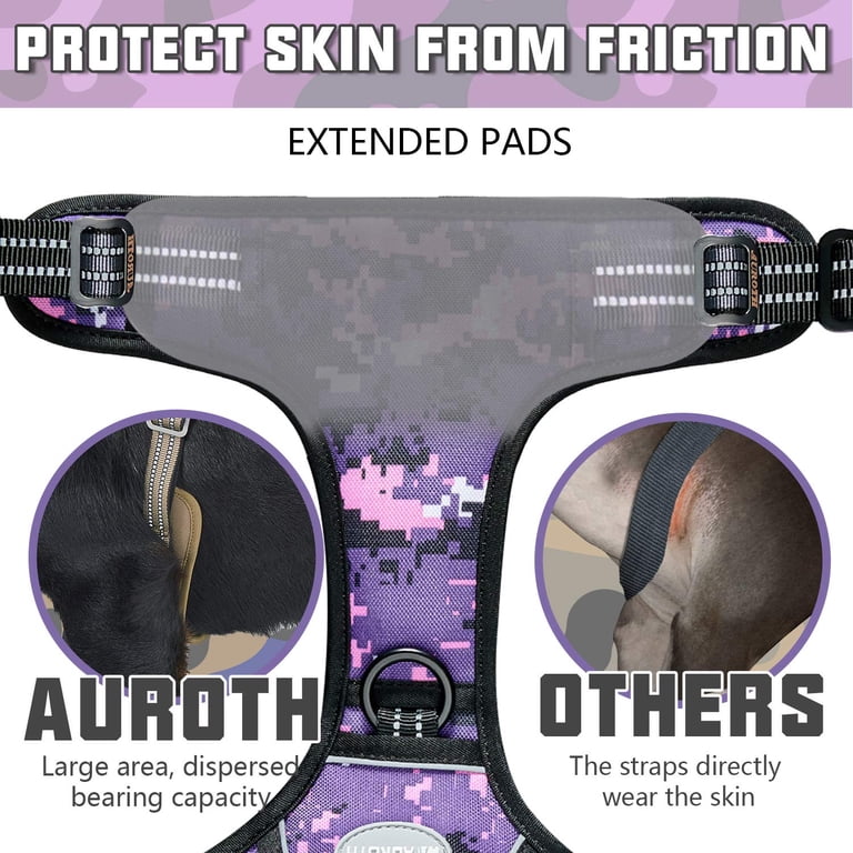 Auroth No-Pull Dog Harness, Medium, Purple Camo photo 4