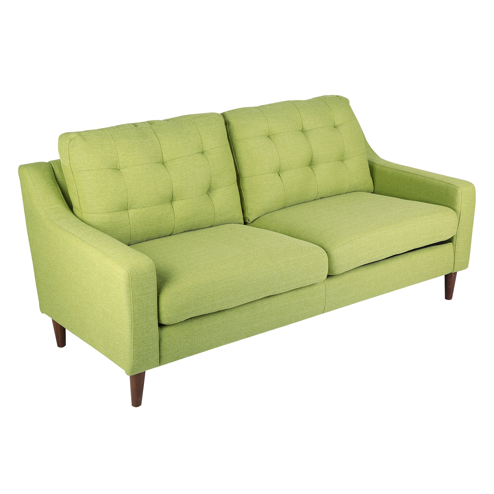 Maverick MidCentury Modern Sofa Upholstered in Green Fabric by LumiSource