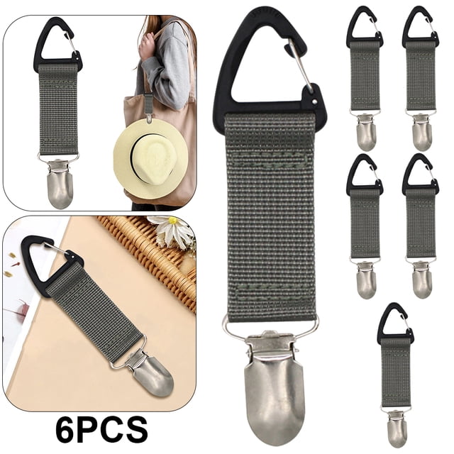 Con Clip para Sombrero Lona portátil Con Clip para Guardar Sombreros para Viajes Al Aire Libre (gris Oscuro)