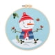 thumbnail image 1 of Kit de inicio de bordado navideño, juego de manualidades, suministros, bonito regalo navideño, suministros de bordado con aro de bordado, punto de cru Muñeco de nieve, 1 of 9