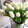 thumbnail image 2 of POINTERTECK 10Pcs Home Party Decor Artifical Real Touch Faux Leather Tulips, 2 of 6