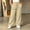 Beige, variant on Women's Elastic-Waist Wide-Leg Pants, Simple Drawstring and Timeless Solid Color for Laid-Back All-Day At-Home Lounging Black XXL