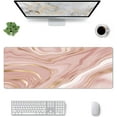 thumbnail image 4 of Pink Marble Gold Pink Mouse pad for Desk Cute Pink Desk Accessories, Large Desk Mat Large Mouse Pad,Keyboard pad Laptop mat(31.5x11.8in) Laptop Protector Computer Accessories Cute Pink Desk mat, 4 of 6