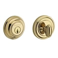 thumbnail image 3 of Baldwin Reserve SCTRD049S Single Cylinder Traditional Round Deadbolt with 6AL Latch; Dual Strike; and SmartKey Matte Brass and Black Finish, 3 of 5