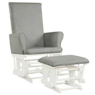 Spaco Baby Nursery Relax Rocker Rocking Chair Glider and Ottoman Cushion Set-Gray, Single Sofa, Home Theater Seating Office for Adults