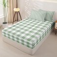 thumbnail image 2 of Erosebridal Green Gingham Plaid Zipper Full Size Comforter Sets with Fitted Sheet and 2 Pillowcases,Modern Geometric Print Zipper Bedding Set For Girls,Polkadot Reversible,4-Piece, 2 of 7