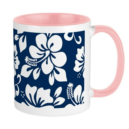 

CafePress - Navy Blue Hawaiian Hibiscus Mugs - Ceramic Coffee Tea Novelty Mug Cup 11 oz