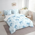 thumbnail image 4 of Homewish Kawaii Bow Tie 7-Piece Bedding Comforter Set,Cute Bowknot King Bedding Sets,Dreamy Blue Bed Sheets For Girl,Luxury Bedroom Decor Reversible, 4 of 9