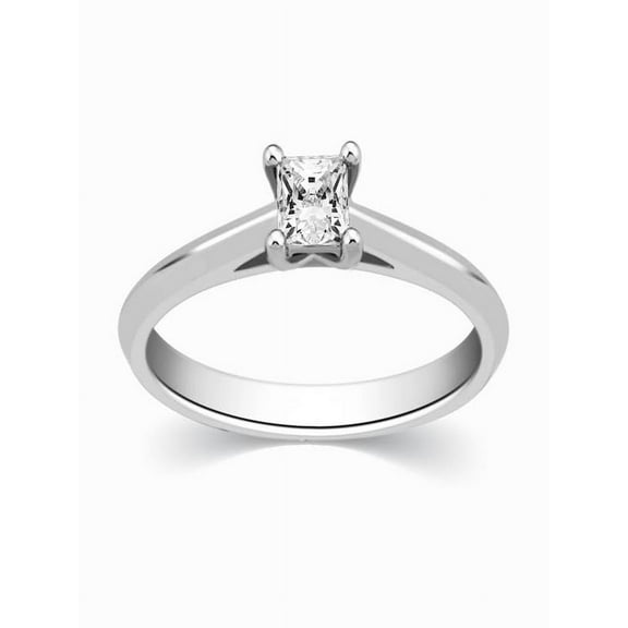 Pleasing Inexpensive Solitaire Engagement Ring 0.25 Carat Princess Cut Diamond on Gold