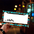 thumbnail image 4 of 1 Pcs Ethnic Pattern License Plate Frame, License Plate Cover for Car Decorative Parts, Aluminum License Plate Bracket Holder Rust-Proof Weather-Proof for US Standard Car, 4 of 9