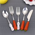 thumbnail image 2 of Cute Carrot Handle Knife and Fork Tableware Creative Children Spoon Rabbit Fruit Fork Eating Scoop and Spoon（5pc）, 2 of 9