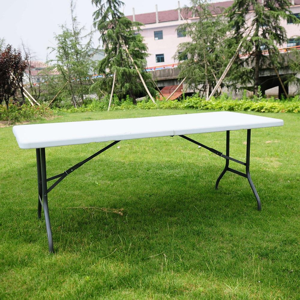 Portable Centerfold Folding Table Indoor Outdoor Camp Party Picnic Plastic 