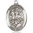 thumbnail image 3 of Extel Medium Oval Pewter St. George Pendant with 18" chain, Made in USA, 3 of 10